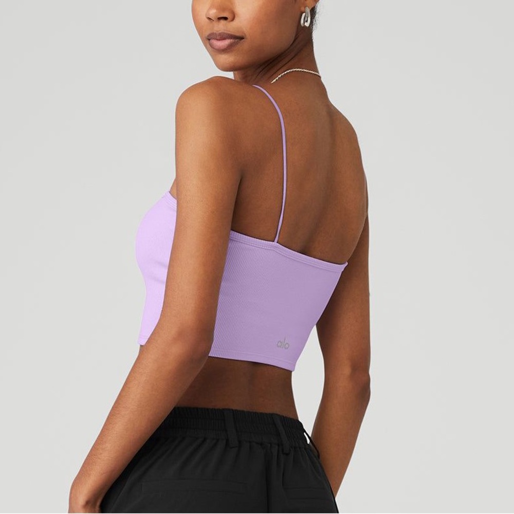Alo Yoga Goddess Ribbed Bandeau Top lilac purple size Small
